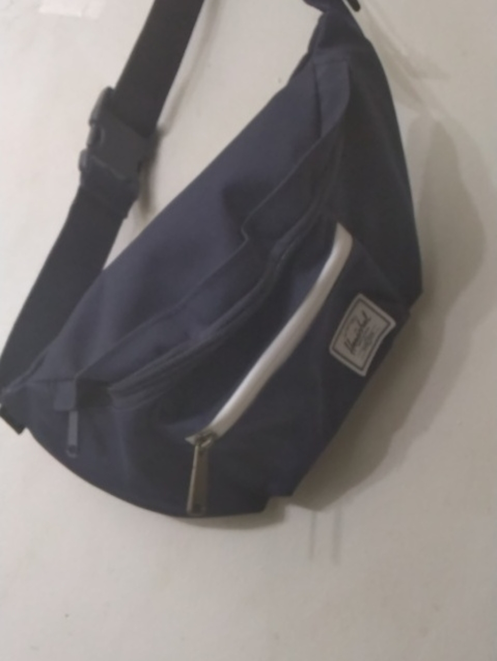 Herschel Supply Company Navy Crossbody Sling with White Zip Accent